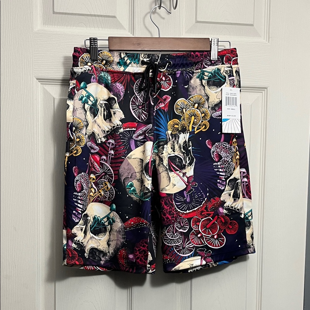 Men's Skull Graphic Swim Board Shorts - Multicolor